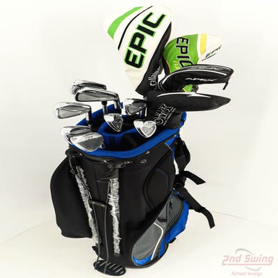 Complete Set of Men's Callaway Titleist Mizuno Odyssey Golf Clubs + NEW Datrek Stand Bag