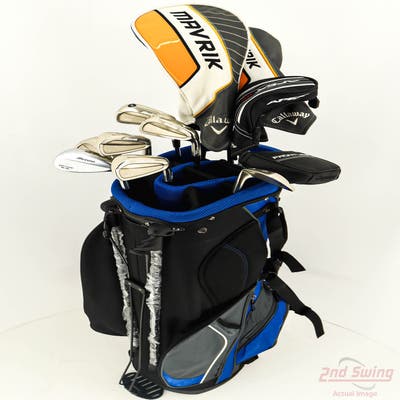 Complete Set of Men's Callaway TaylorMade Mizuno Odyssey Golf Clubs + NEW Datrek Stand Bag