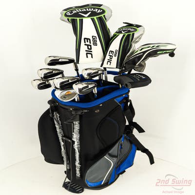Complete Set of Men's Cobra Tour Edge Callaway Cleveland Nike Golf Clubs + NEW Datrek Stand Bag