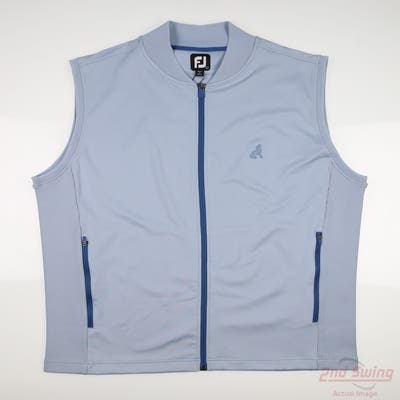 New W/ Logo Footjoy Mens Golf Vest Vest Large L Blue Solid MSRP $120 29212