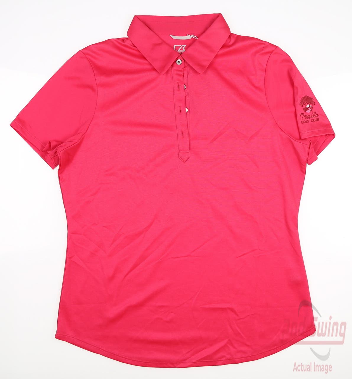 New W/ Logo Womens Cutter & Buck Golf Polo Large L Red MSRP $70 LCK08682