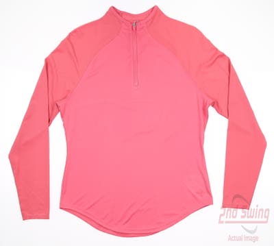 New Womens Puma Shine 1/4 Zip Pullover Small S Rapture Rose MSRP $70 533008-08
