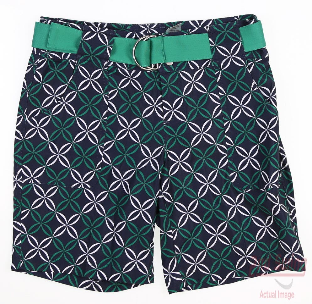 New Womens Jo Fit Belted Golf Shorts 2 Multi MSRP $98 GB105-ADP