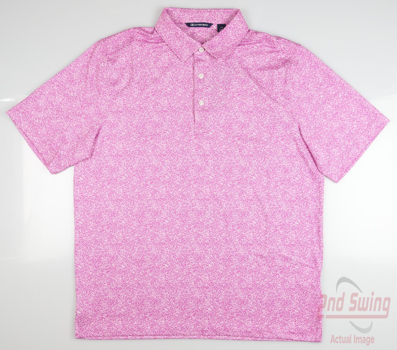 New Mens Cutter & Buck Golf Polo Large L Pink MSRP $85 MCK01133