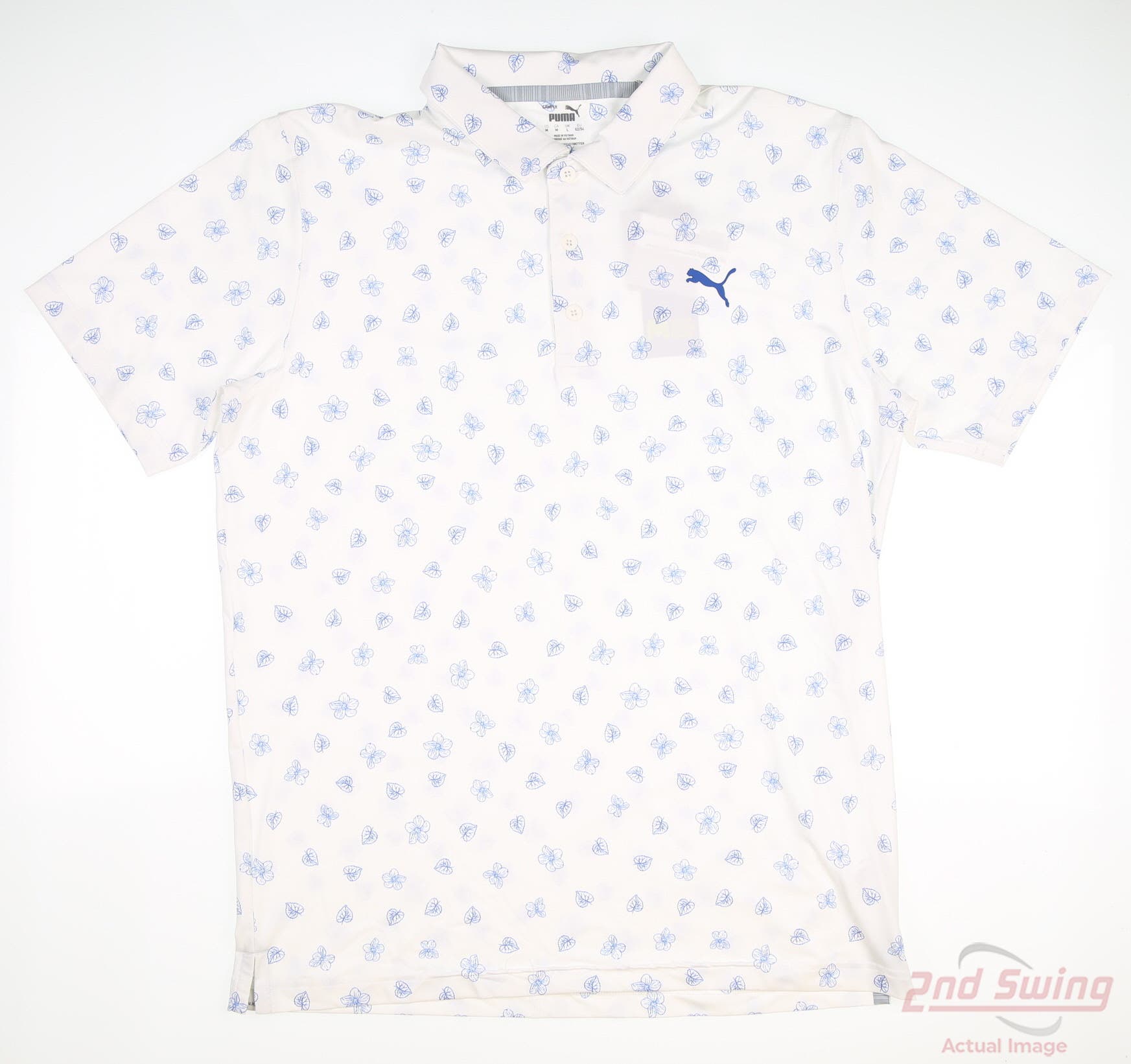 New Mens Puma Mattr Spring Polo Medium M White MSRP 75 532981 03 2nd