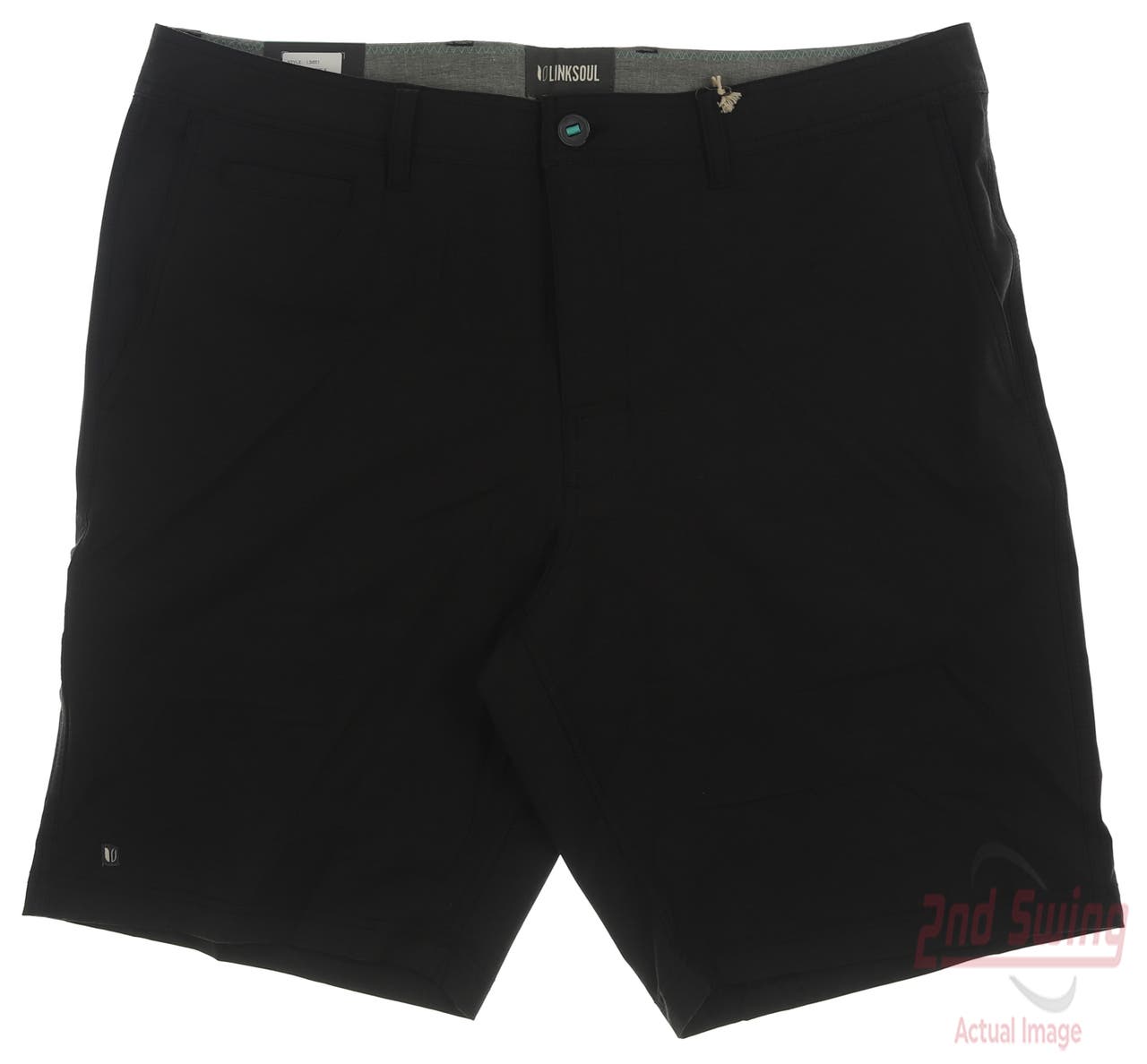 New Mens LinkSoul Golf Shorts 38 Black MSRP $80 LS651