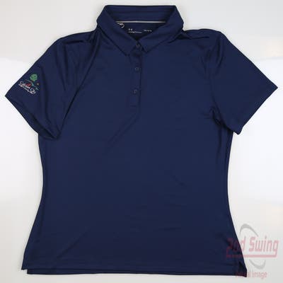 New W/ Logo Womens Under Armour Golf Polo X-Small XS Navy Blue MSRP $60