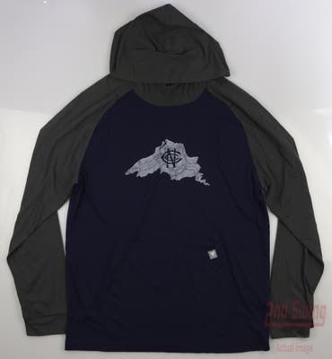 New W/ Logo Mens Level Wear Uproar Sweatshirt Medium M Navy/Charcoal MSRP $45