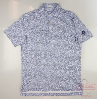 New W/ Logo Mens Peter Millar Golf Polo Small S Blue MSRP $110