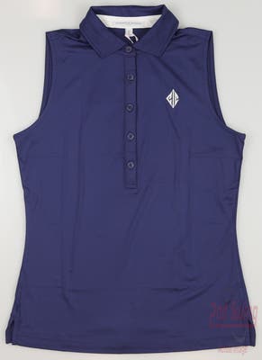 New W/ Logo Womens Fairway & Greene Charlotte Jersey Sleeveless Polo X-Small XS Chelsea MSRP $98