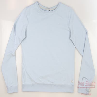 New Womens Puma Long Sleeve Golf Crew Neck Small S Lucite Blue MSRP $70