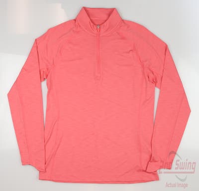 New Womens Puma 1/4 Zip Golf Pullover Small S Pink MSRP $70