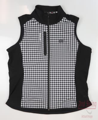 New W/ Logo Womens Ralph Lauren RLX Golf Vest Large L Multi Black White MSRP $120