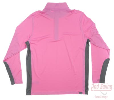 New Mens Puma Gamer 1/4 Zip Pullover Medium M Pink Mist MSRP $65