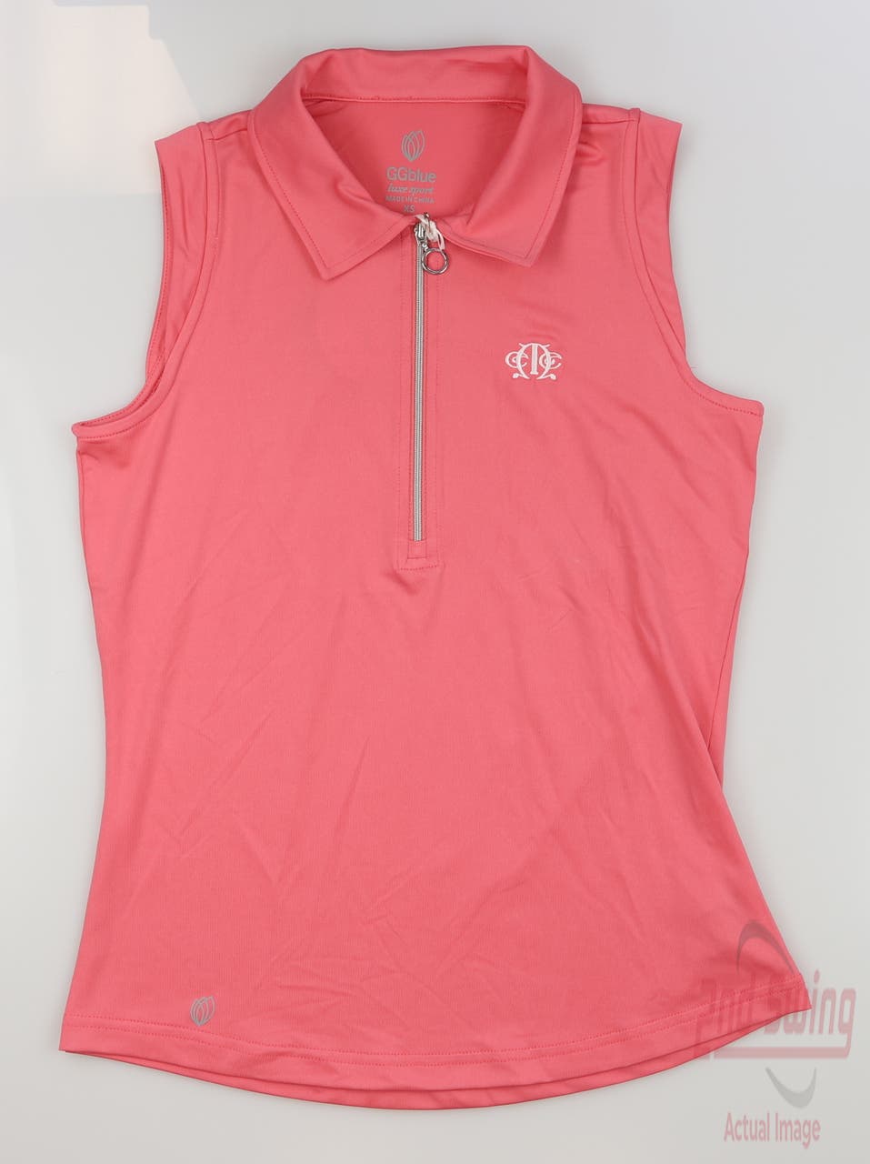 New W/ Logo Womens GG BLUE Sleeveless Golf Polo X-Small XS Punch Pink MSRP $84