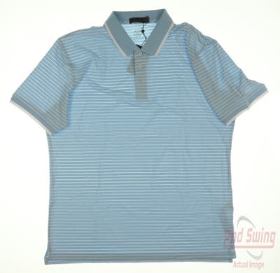 New W/ Logo Mens G-Fore Golf Polo Large L Blue MSRP $120