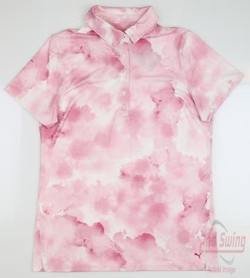 New Womens Puma Golf Polo Small S Orchid Pink MSRP $65