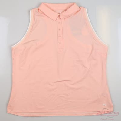 New Womens Puma Mattr Peak Sleeveless Polo Small S Dust Rose MSRP $60