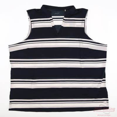 New Womens Puma Mattr Sleeveless Polo Small S Navy Blazer MSRP $60