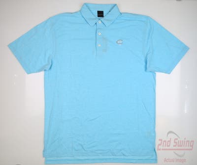 New W/ Logo Mens Dunning Golf Polo XX-Large XXL Sky Blue MSRP $78
