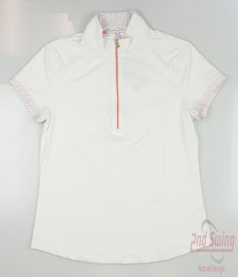 New Womens Fairway & Greene Golf Polo Medium M Pearl White MSRP $110