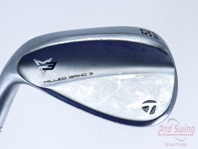 TaylorMade Milled Grind 3 Raw Chrome Wedge Gap GW 52° 9 Deg Bounce Project X IO 5.5 Steel Regular Left Handed 35.5in