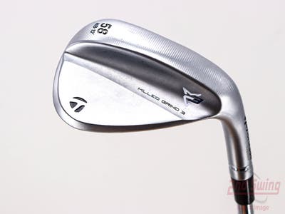 TaylorMade Milled Grind 3 Raw Chrome Wedge Lob LW 58° 12 Deg Bounce Dynamic Gold Tour Issue S200 Steel Stiff Right Handed 34.75in