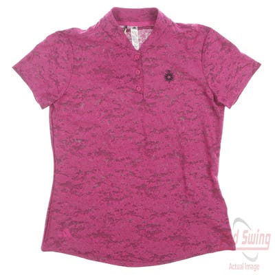 New W/ Logo Womens Adidas Golf Polo Small S Pink MSRP $70