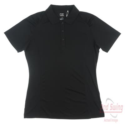 New Womens Cutter & Buck Golf Polo Large L Black MSRP $75