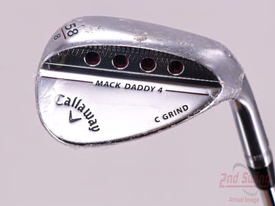 Mint Callaway Mack Daddy 4 Chrome Wedge Lob LW 58° 8 Deg Bounce C Grind Dynamic Gold Tour Issue S200 Steel Stiff Right Handed 35.25in