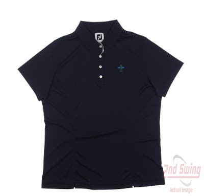 New W/ Logo Womens Footjoy Polo Large L Navy Blue MSRP $72
