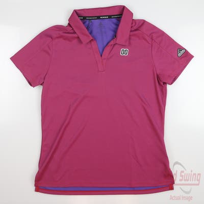 New Womens Adidas Golf Polo Medium M Pink MSRP $70