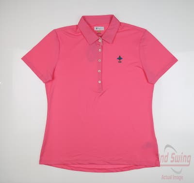 New W/ Logo Womens Greg Norman Polo Large L Pink MSRP $65