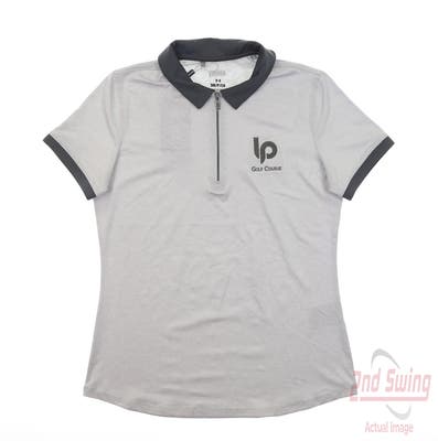 New W/ Logo Womens Under Armour Polo Small S Gray MSRP $75