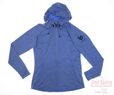 New W/ Logo Womens Sun Mountain Hooded Jacket Small S Blue MSRP $80
