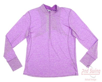 New Womens Cutter & Buck Annika Golf 1/4 Zip Pullover Medium M Purple MSRP $70
