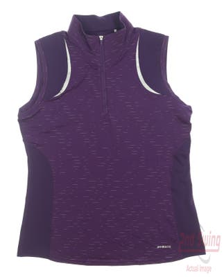 New Womens Cutter & Buck Annika Golf Sleeveless Polo Medium M Purple MSRP $60