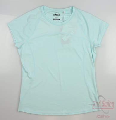 New Womens Cutter & Buck Annika Golf T-Shirt Medium M Blue MSRP $65