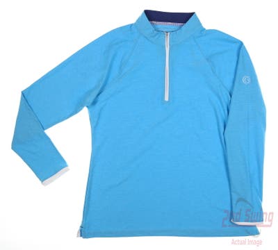New W/ Logo Womens Peter Millar Golf 1/4 Zip Pullover X-Small XS Blue MSRP $115