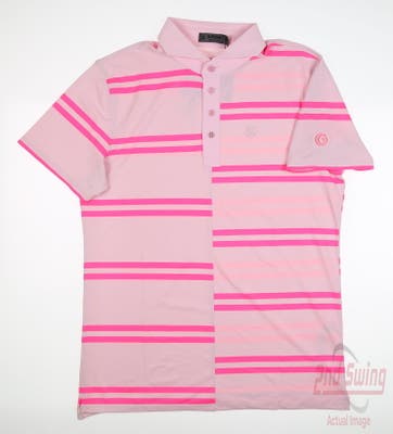 New W/ Logo Mens G-Fore Golf Polo Large L Pink MSRP $120