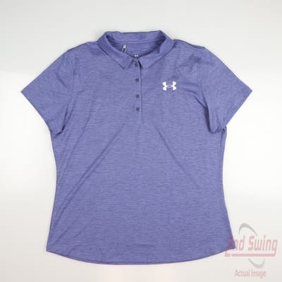 New Womens Under Armour Polo X-Large XL Blue MSRP $78
