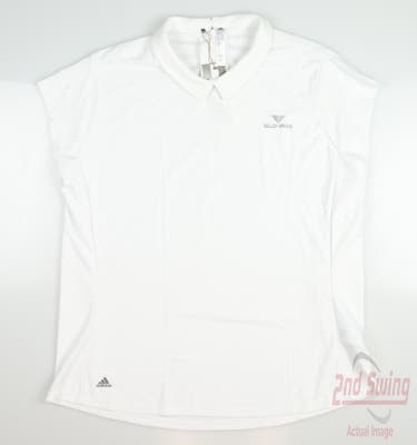 New W/ Logo Womens Adidas Golf Polo X-Large XL White MSRP $60