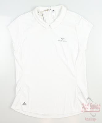 New W/ Logo Womens Adidas Golf Polo Small S White MSRP $65