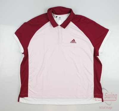 New W/ Logo Womens Adidas Golf Polo X-Large XL Pink MSRP $65
