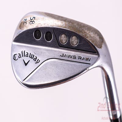 Callaway Jaws Raw Chrome Wedge Lob LW 58° 8 Deg Bounce C Grind Dynamic Gold Tour Issue S400 Steel Stiff Right Handed 35.25in