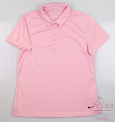 New W/ Logo Womens Nike Polo Large L Pink MSRP $58