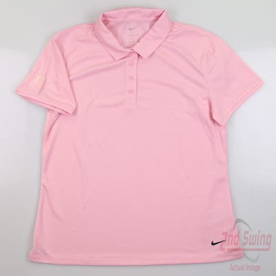 New W/ Logo Womens Nike Polo Medium M Pink MSRP $58
