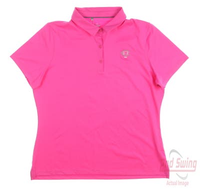 New W/ Logo Womens Under Armour Golf Polo X-Large XL Pink MSRP $60