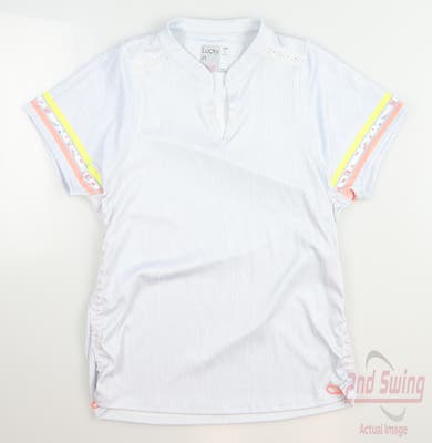 New Womens Lucky In Love Golf Polo Small S Multi MSRP $78