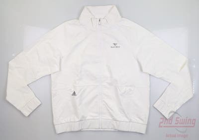 New W/ Logo Womens Adidas Bomber Jacket Large L White MSRP $80